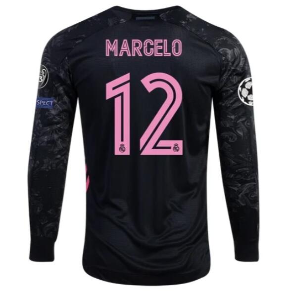 Real Madrid Long Sleeve Third Soccer Jersey Shirt MARCELO #12 2020/21